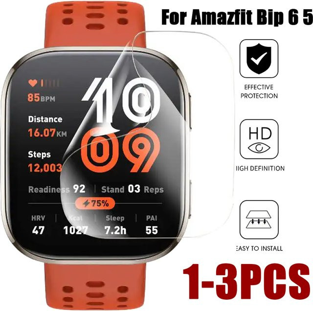 Displayschutzfolie Amazfit Bip 6 Bip 5, TPU-Hydrogel, transparent - Bild 1