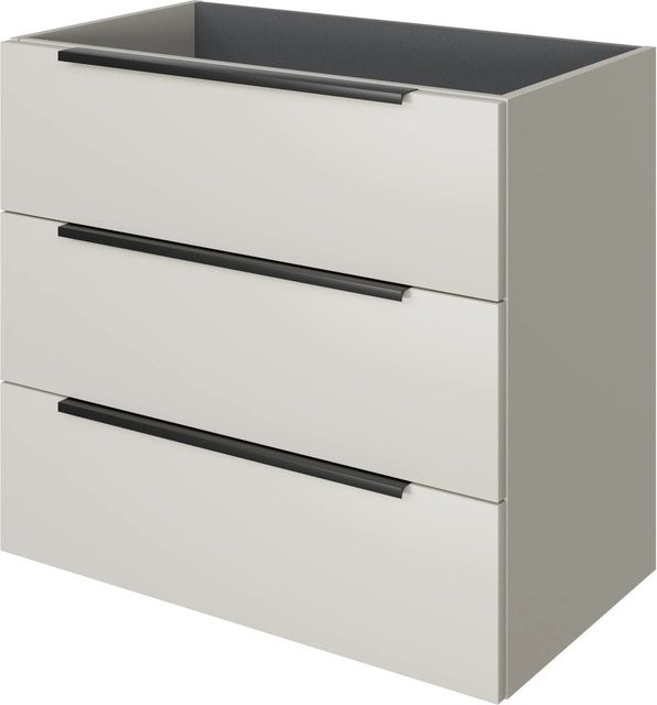 Pelipal Waschbeckenunterschrank Quantum 07 in Kaschmir Matt mit 3 Auszügen, Breite: 80 cm, Höhe: 72 cm, Tiefe: 42,9 cm - Bild 1
