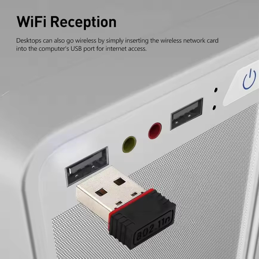 Trolinktek Mini-WLAN-Adapter USB-A, 150 Mbit/s, 2,4 GHz Single-Band Wi-Fi 4 Netzwerkkarte für PC und Desktop, Schwarz - Bild 3