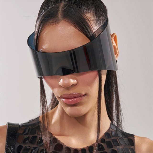 Erilles Cyberpunk Sonnenbrille, Vollrand, Black, Plastic, Wrap - Bild 1