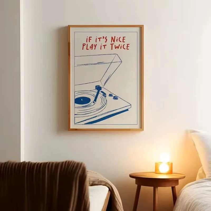 AliPaint Retro Mode Poster Leinwandmalerei mit Plattenspieler Motiv für dein Wohnzimmer Wandkunst Decor - Bild 2