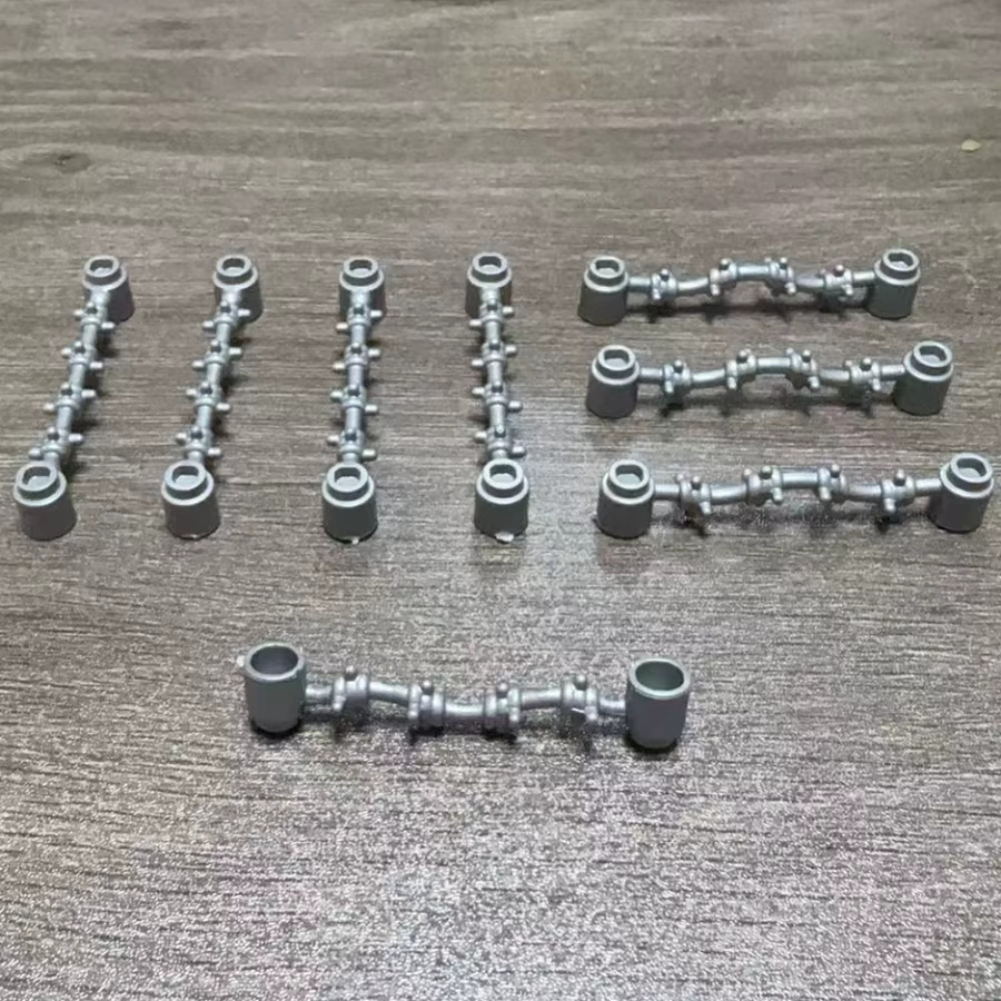 SixBricks Militär Leitplanken Zaun Bausteine Set aus Kunststoff, 10 Stück, Grau - Bild 3