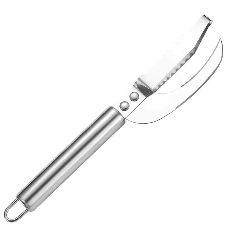 3 in 1 Fischschuppenmesser aus Edelstahl zum Schuppen, Kratzen und Graben in Silber und Weiß - Bild 5