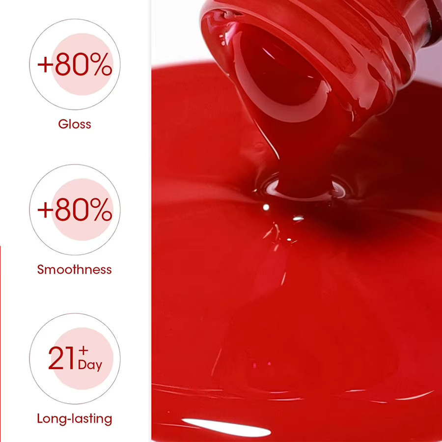 QAZIXU Nagellack, Red, Glänzend, 10 ml - Bild 2