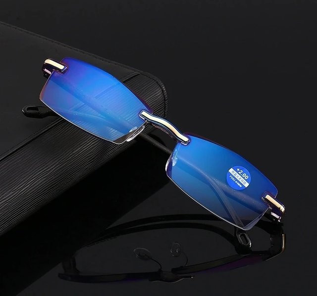 MDOD Lesebrille, Herren, randlos, rechteckig, Metall - Bild 1