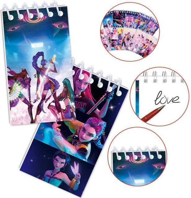 10 Stück Kpop Dämonenjäger Notizbücher Rumi Zoey Spiralnotizblöcke für Studenten in Grau und Multicolour mit Softcover und linierten Seiten - Bild 1