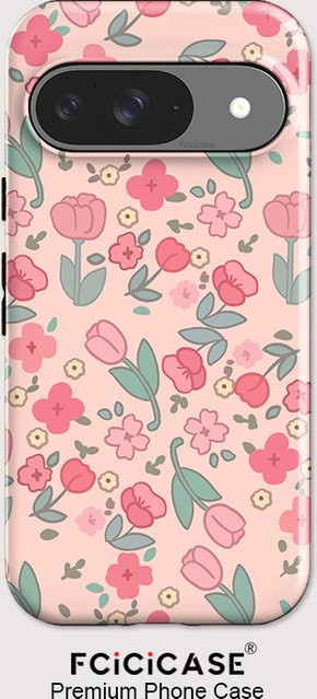 Fcicicase Matte stoßfeste Handyhülle mit Blumenmuster für Google Pixel 10 Pro XL 10 9 Pro 8 Pro 7A in Pink Multicolour mit Acryl-Abdeckung - Bild 1
