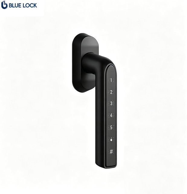 Bluelock Smart RFID Fenstergriff mit Code und Kartenzugang in Schwarz aus Aluminiumlegierung - Bild 1