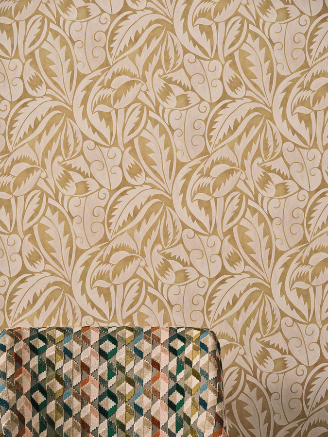 Osborne & Little Tapete Carta da parati Dufy Leaf in Beige mit Leinenstruktur - Bild 3