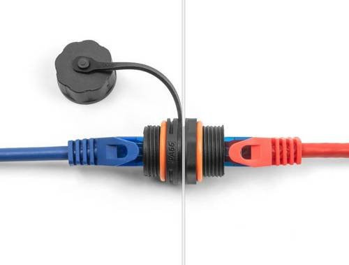 Delock RJ45 Netzwerk Adapter Kabel mit 1x RJ45-Buchse zu 1x RJ45-Buchse in Schwarz - Bild 1