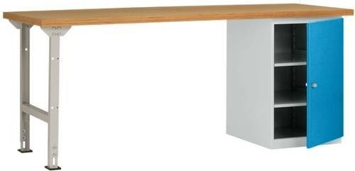 Manuflex Werkbanksystem WC5123.5012 in Licht-Blau (RAL 5012) mit Stahl und Gummi, B/T/H: 150 x 80 x 70 cm - Bild 1