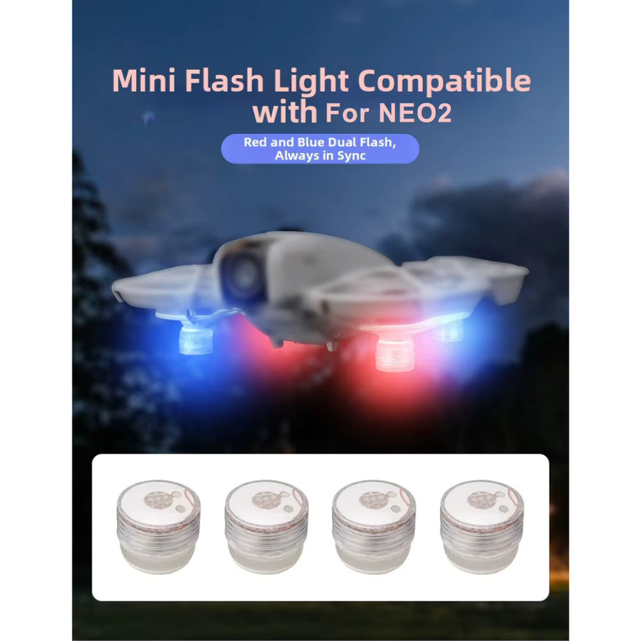 2/4 Stück LED Nacht-Navigationslicht Flug-Signalleuchte für DJI NEO2 Drohnen-Zubehör zur Aufhellung von Nachtflügen - Bild 6