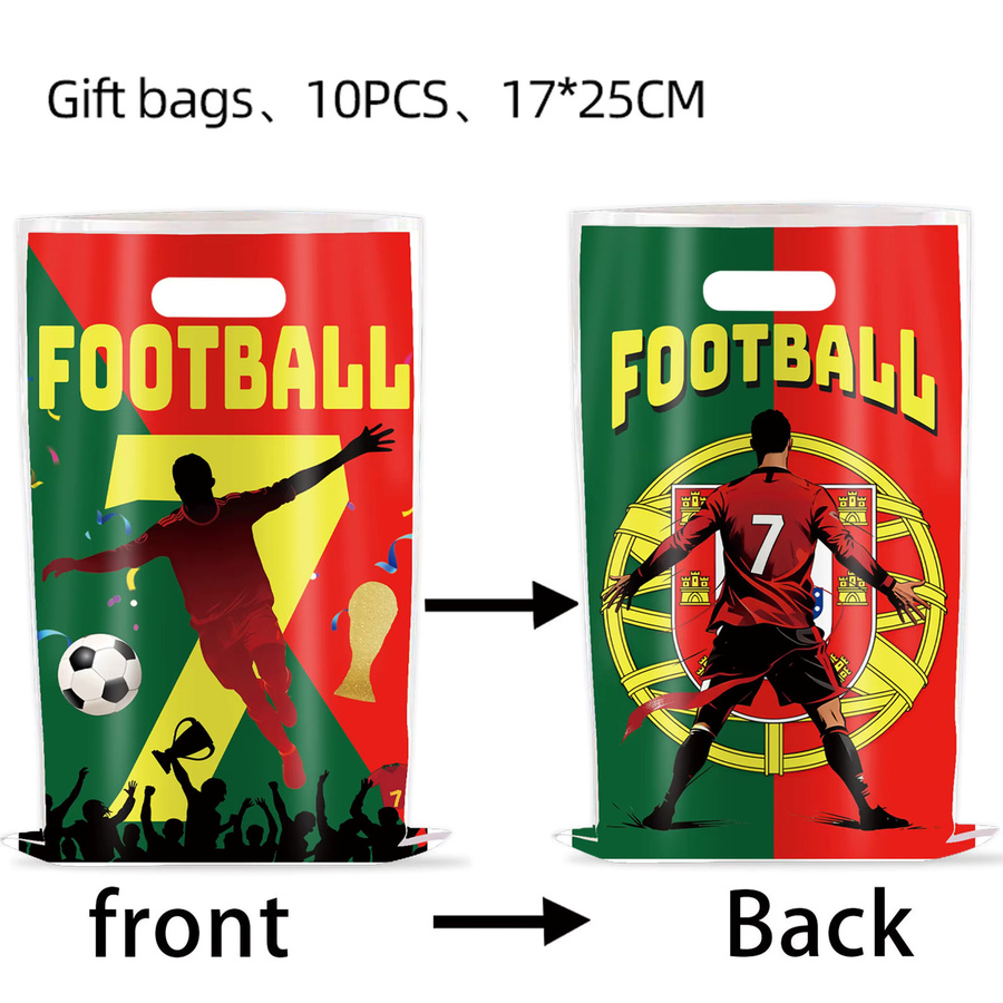 yibenlun Fußball Partydeko Set für deinen Geburtstag mit Tischdecke, Tellern, Bechern und Servietten in Portugal Design - Bild 2