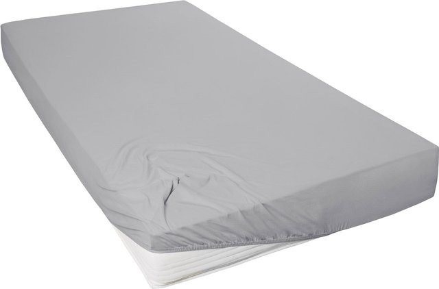 PRIMERA Mako-Feinjersey Spannbetttuch aus Baumwolle, Grau, B: 90-100 cm, L: 200 cm - Bild 1