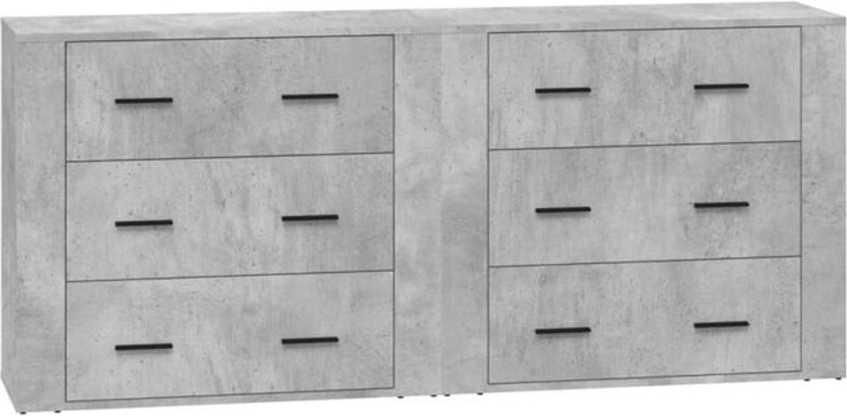 Vidaxl Set aus 2 Sideboards in Grau im Industrial Design aus Holzwerkstoff - Bild 1
