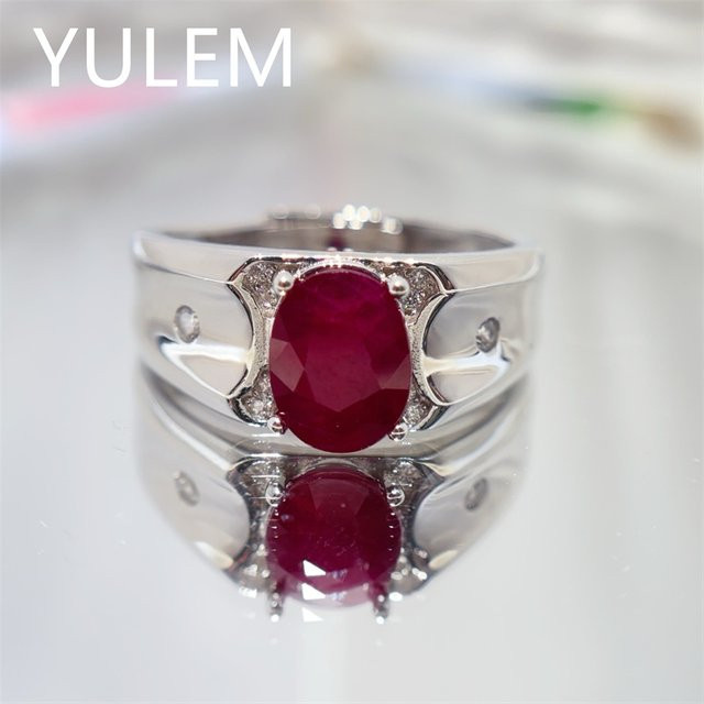 YULEM Ring 925 Silber, Rubin, Herren - Bild 1