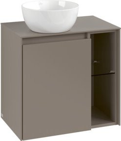 V&B Waschtischunterschrank Collaro für das Badezimmer, Farbe Taupe matt, Wandmontage, B/H/T: 60 x 38 x 54,8 cm - Bild 1