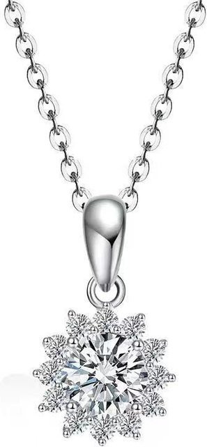 Lucky Star Jewelry Halskette Sonnenblume, 925 Silber, Moissanit, Damen - Bild 1