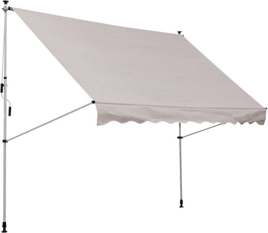Outsunny Klemm-Markise beige aus Polyester und Aluminium mit Kurbel, Breite: 200 cm, Tiefe: 150 cm - Bild 2