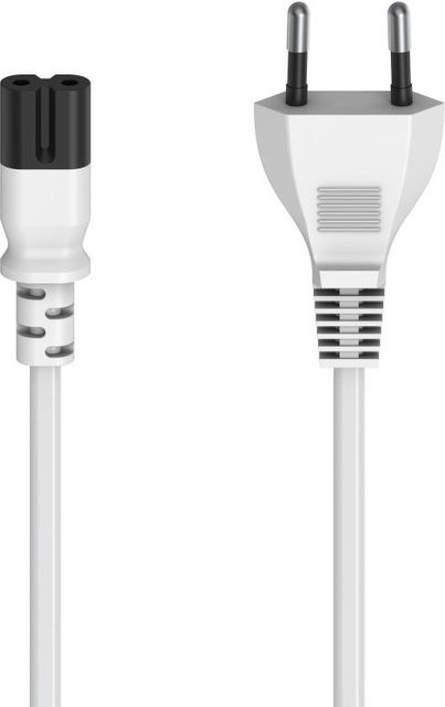 Hama Netzkabel mit Eurostecker und C7 Doppelnut, 1,5 m, Weiß - Bild 1