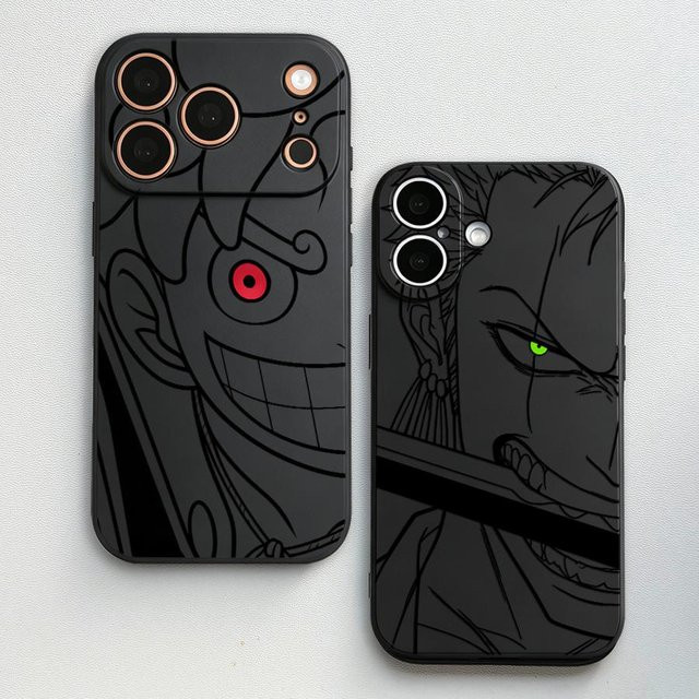 Handyhülle im One Piece Happy Face Design für Apple iPhone Modelle in Multicolor und Schwarz - Bild 1