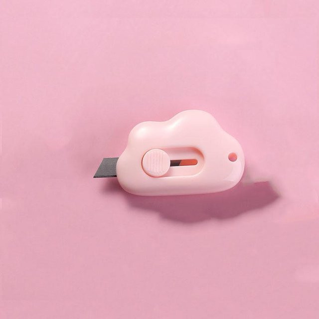NATAWA Mini Pocket Cloud Art Universalmesser in Rosa mit nachfüllbarer Klinge aus Carbonstahl und Kunststoff - Bild 1