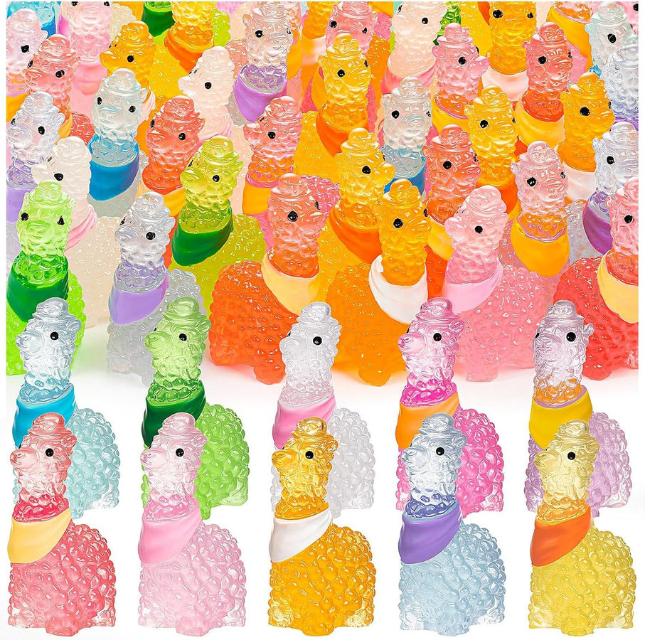 Yiran toy Mini-Alpakas Tierfiguren leuchtend im Dunkeln 5-teiliges Set - Bild 3