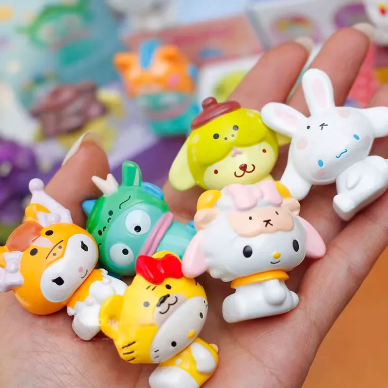 KT Katze Tierkreis-Talisman Blindbox-Figur Sanrio Ornament mehrfarbig aus Kunststoff - Bild 3