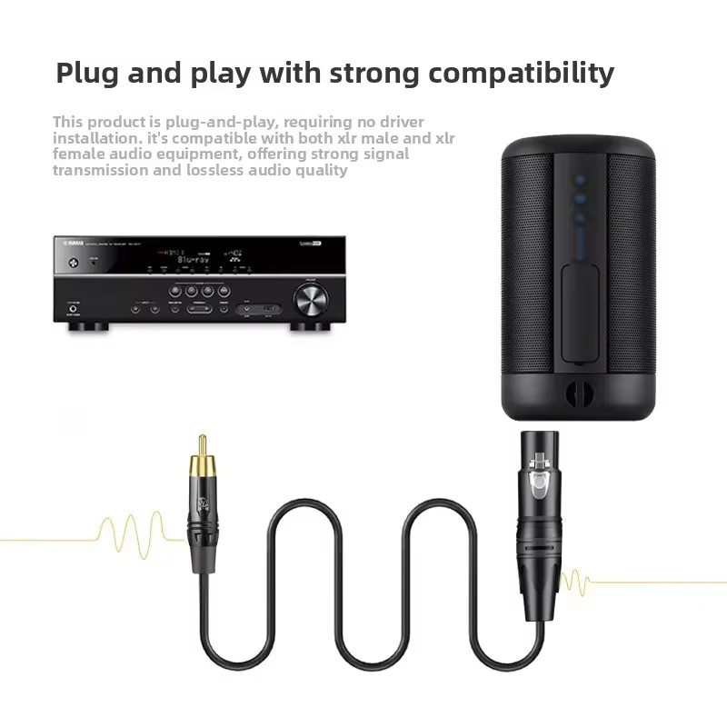 2RCA auf 2XLR Audio-Kabel mit Dual XLR Buchse und Dual RCA Stecker in Schwarz für Mixer, Verstärker und Lautsprecher - Bild 4