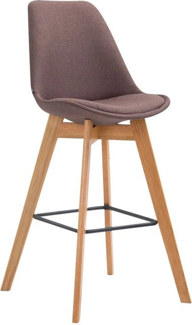 DELUKE Barhocker GIKAR Barstuhl mit Lehne aus Stoff in Braun, B/T/H: 48 x 56 x 112 cm - Bild 1