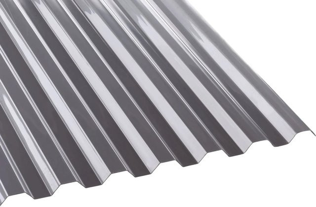 T&J PC-Spundwandplatte K76/18 Tejemacro mit Heatbloc aus Polycarbonat, Silbergrau, B: 600 cm, H: 111,5 cm - Bild 1