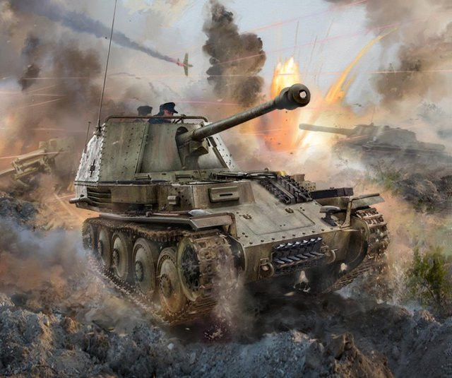 Zvezda Marder III Ger.self prop.anti-tank, Fahrzeug, 1:100 - Bild 1