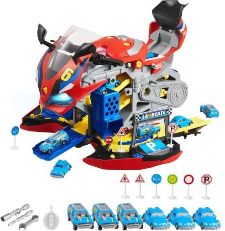 VEVOR Motorradmotor-Spielzeug, 25-teiliges Set, mit Licht und Sound, ab 3 Jahren, Rot - Bild 1