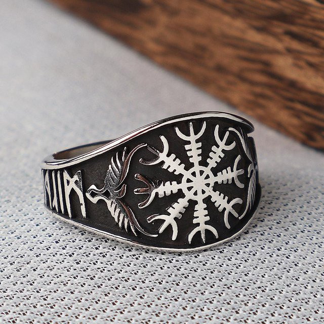Yiran Jewelry Ring, Edelstahl, Schwarz, Herren, Vintage - Bild 1