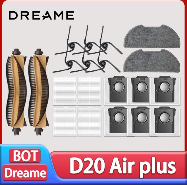 Dreame D20 Air Plus Ersatzteil-Set mit Hauptbürste, Seitenbürste, Wischtuch, HEPA-Filter und Staubbeutel - Bild 1