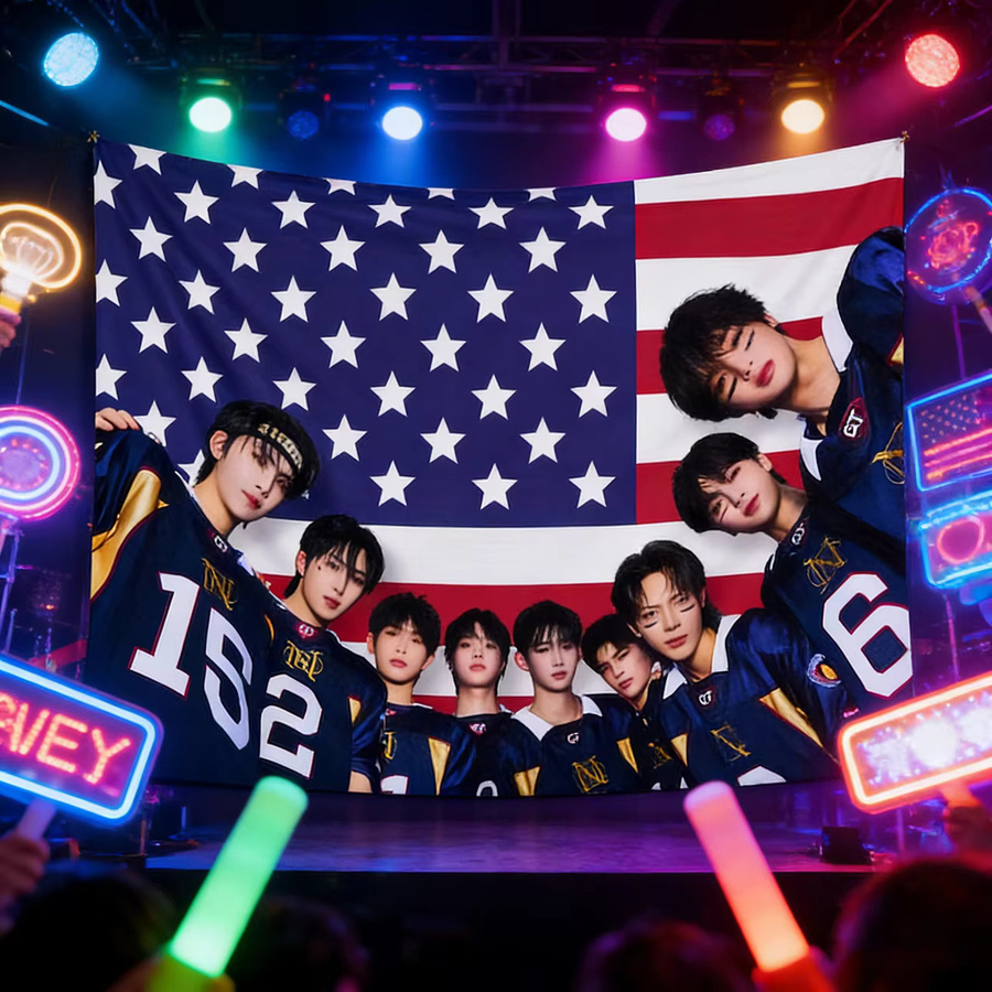 Andteam Merch Wandteppich mit amerikanischem Flaggen-Design in Multicolour, B/H: 60 x 40 cm - Bild 3