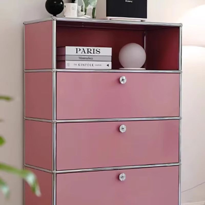 OMGD Luxus Lagerschrank mit elektrischer Beleuchtung und Regalen für Wohnzimmer oder Küche - Bild 2