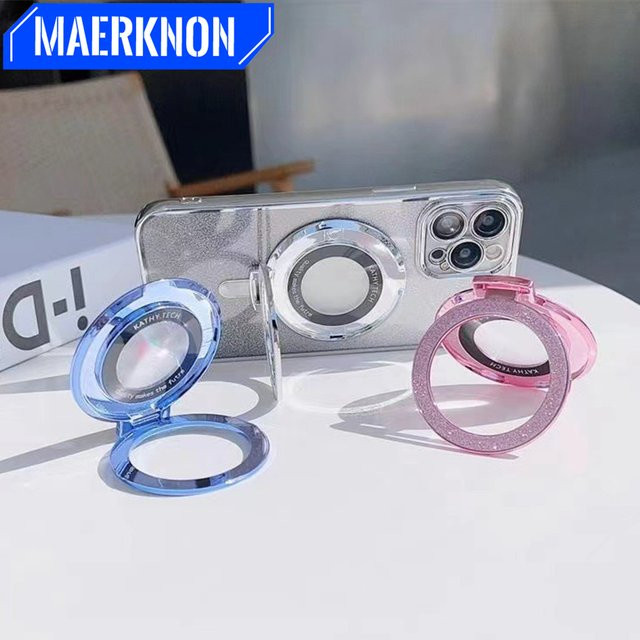 Maerknon Magnetischer Ring-Telefonhalter mit Glitzer-Effekt für iPhone und Samsung Galaxy in Pink und Multicolour - Bild 1