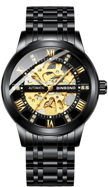 BINBOND Armbanduhr, Automatik, Edelstahl, Grau, Herren - Bild 1