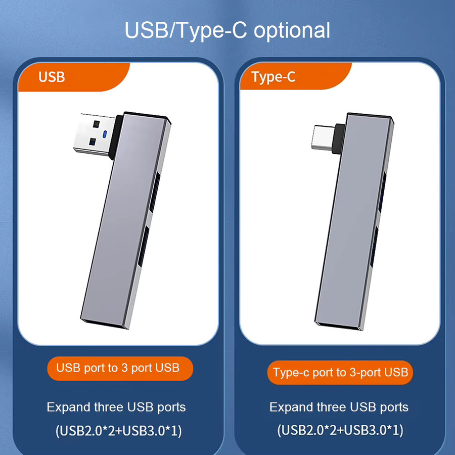 3-in-1 USB-C Erweiterungs-Dock-Hub mit 3 USB 3.0 Ports, 5,0 Gbit/s Übertragungsgeschwindigkeit, Silber - Bild 2