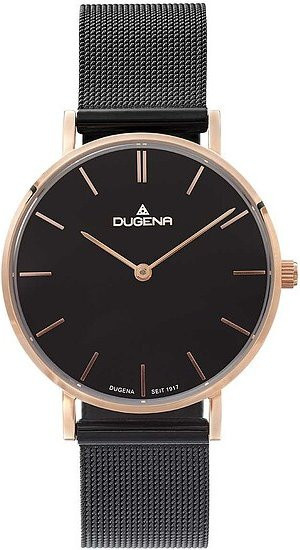 Dugena Armbanduhr, Quarz, Edelstahl, Roségold, Schwarz, Herren - Bild 1