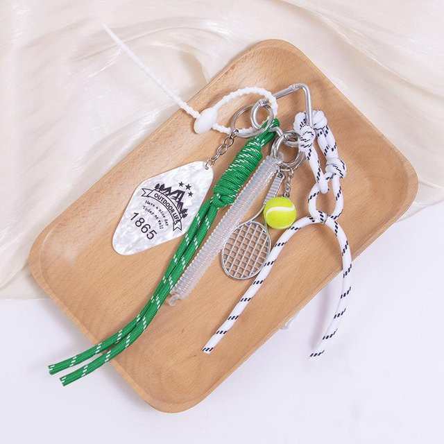 Rd lala Taschenanhänger, Tennis Anhänger, geflochtenes Seil, beige, Unisex - Bild 1