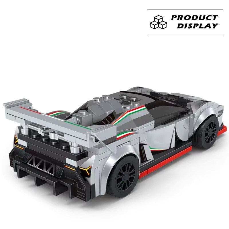 Super Racing Sportwagen Mini Modellauto Bausteine, Moc City Creative Expert Ziegel Technisches Spielzeug - Bild 3