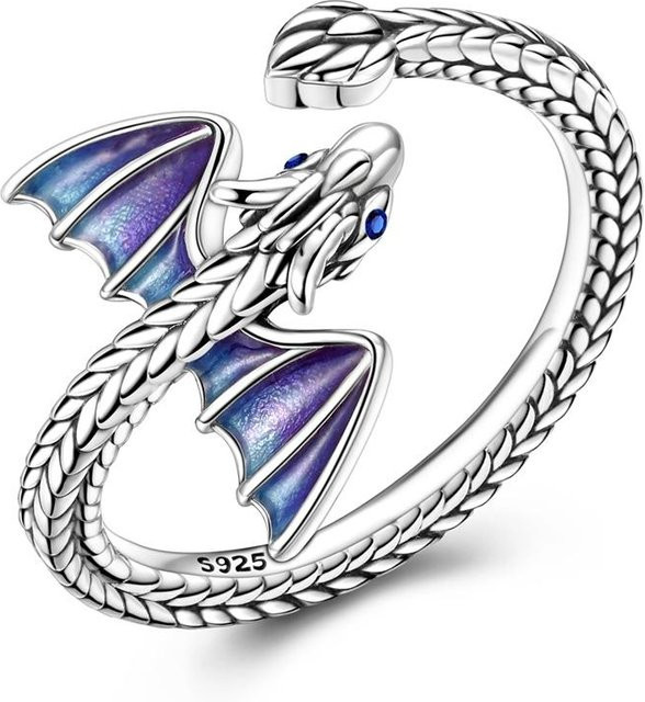 Ring Feuerdrache, 925 Silber, Zirkonia, Damen - Bild 1