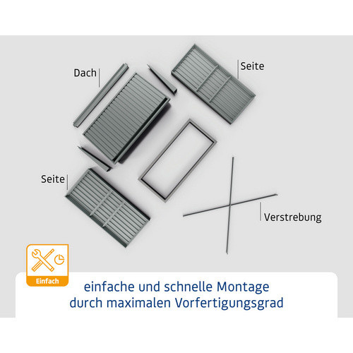 Ecostar Kaminholzregal Trend-V aus Metall in Anthrazitgrau, B/H/T: 112,7 x 198 x 102,5 cm - Bild 4