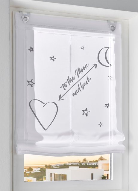 Raffrollo Voile von Heine Home in Transparent Weiß/Grau mit Klemmfix-Halterung - Bild 1