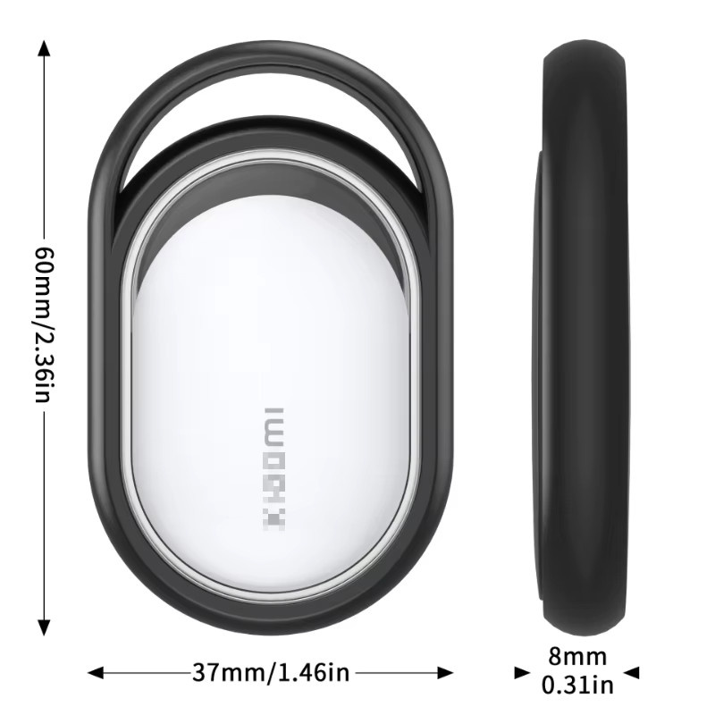 Wasserdichte TPU-Schutzhülle für Xiaomi Tag in Weiß mit Karabiner zur Haustier-Ortung - Bild 2