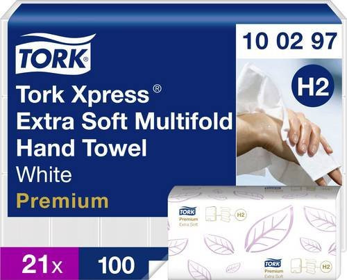 Tork Xpress Premium Multifold Papierhandtücher 2-lagig, Weiß, 2100 Stück, B: 34 cm - Bild 1