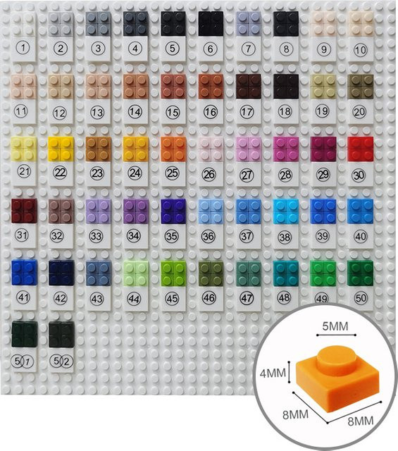 JIAJIALE Ziegel Teile, Zubehör, 100-teiliges Set, Bunt / Mehrfarbig, Grau, Kunststoff - Bild 1