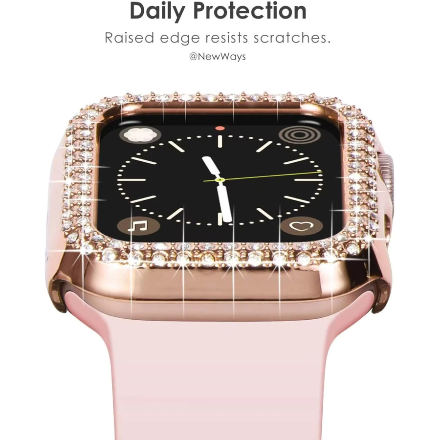 TINUORA Uhrenzubehör Hülle für Apple Watch, Silber, Kristall, Damen - Bild 4